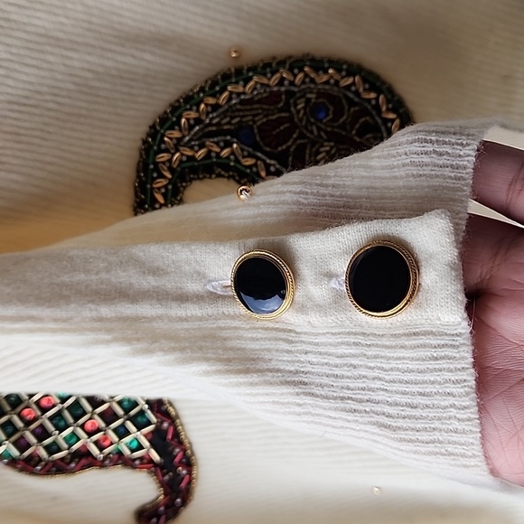 Vintage Sequins and Beads Sparkly Wool Angora Blend Oversized Knit Cardigan - Picture 7 of 11